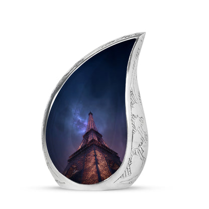 Personalized Eiffel Tower Cremation Urns - Wondrous Blue 10-inch, 200 cu in - Yatskia