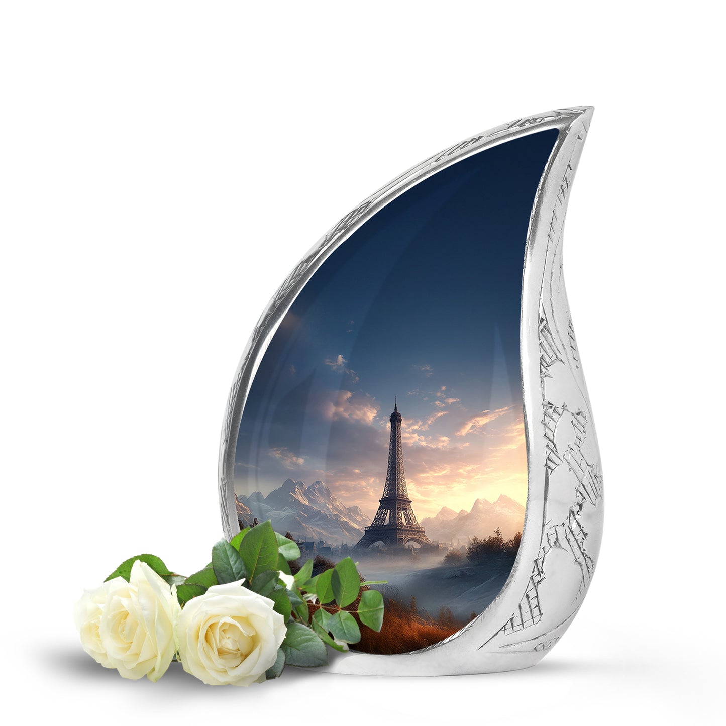 Blue Eiffel Tower Resting Place Cremation Urns for Human Ashes - 10-inch, 200 cu in - Yatskia