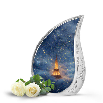 Sublime Eiffel Tower Cremation Urns for Human Ashes - Blue 10-inch - Yatskia