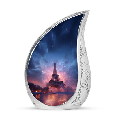 Inspiring Blue Eiffel Tower Tribute Urn for Human Ashes - 10-inch, 200 cu in - Yatskia