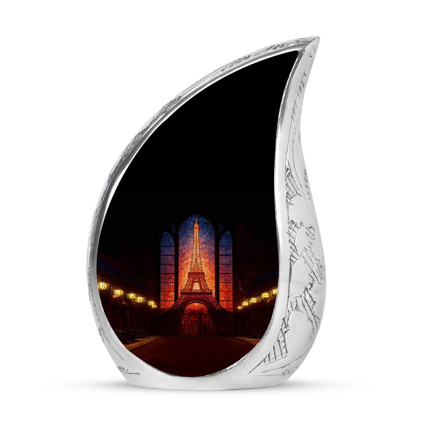 Black Eiffel Tower Promise Cremation Urns for Human Ashes - 10-inch, 200 cu in - Yatskia