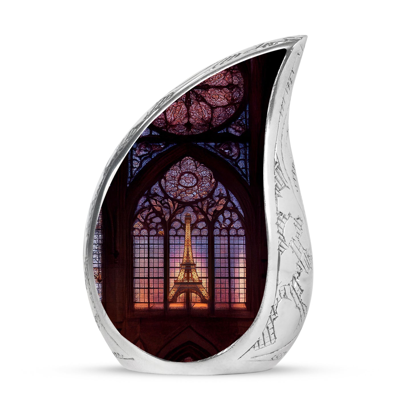 Dignified Black Eiffel Tower Cremation Urn for Ashes - 10-inch, 200 cu in - Yatskia