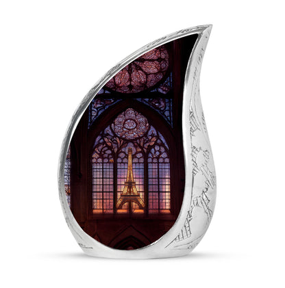 Dignified Black Eiffel Tower Cremation Urn for Ashes - 10-inch, 200 cu in - Yatskia