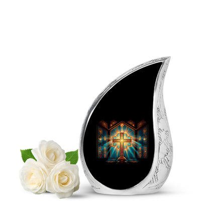 Personalized Refined Cross Cremation Urns - Red 10-inch, 200 cu in - Yatskia