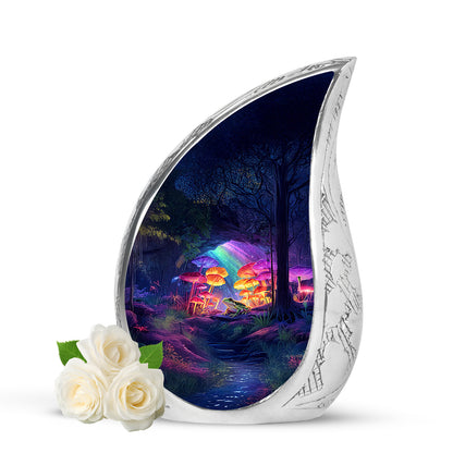 Personalized Blue Cherished Frog Cremation Urns for Human Ashes - 10-inch, 200 cu in - Yatskia