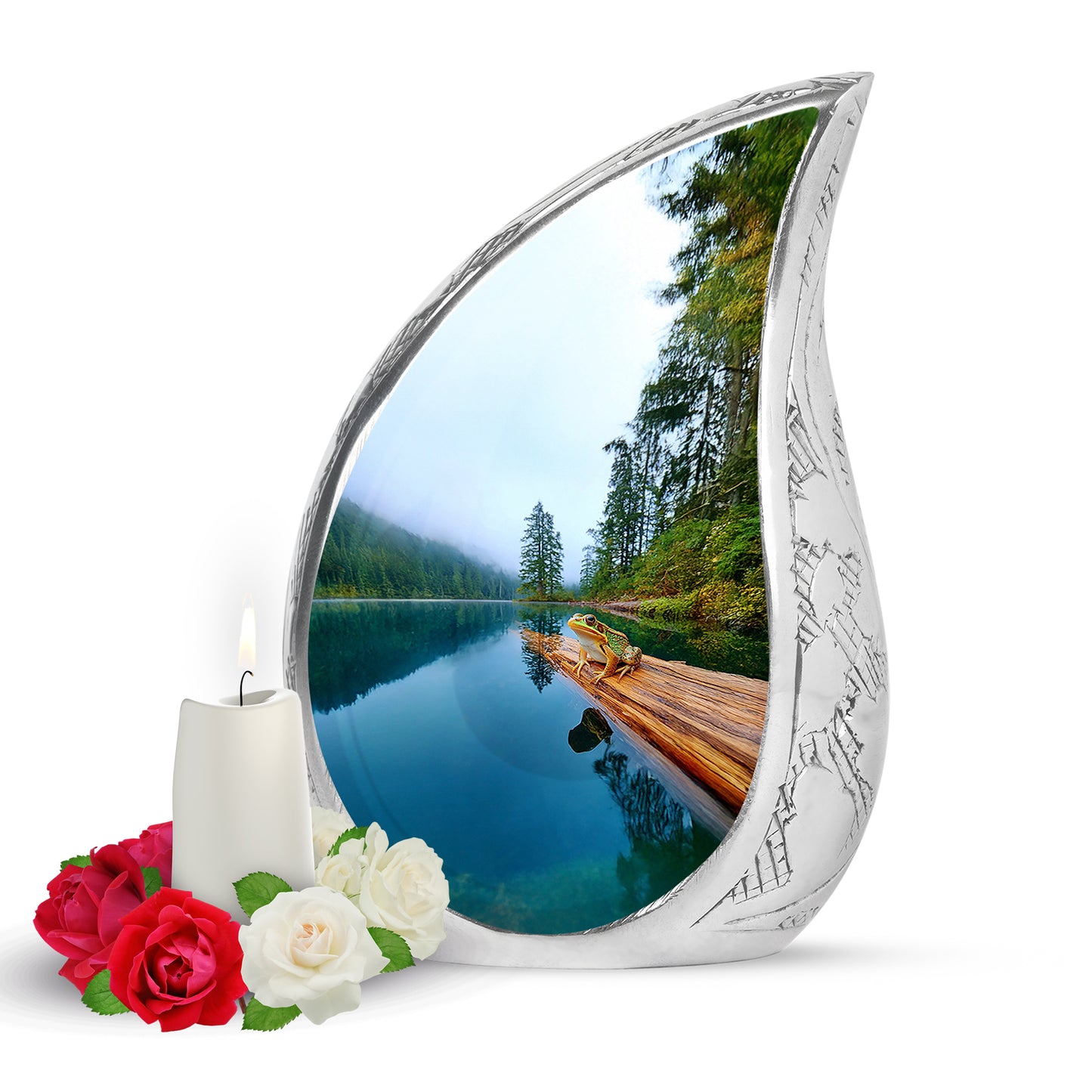 Personalized Blue Frog Cremation Urns for Ashes - Majestic 10-inch - Yatskia