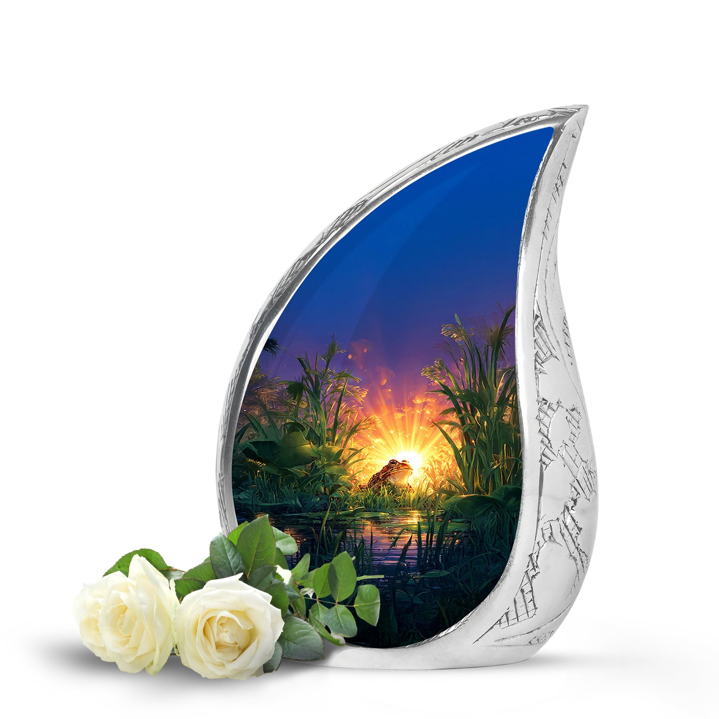 Radiant Frog Memorial Cremation Urns - Purple 10-inch, 200 cu in - Yatskia