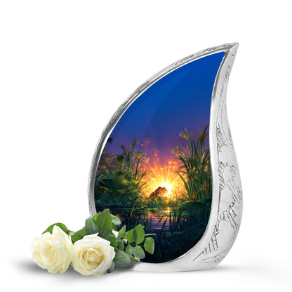 Radiant Frog Memorial Cremation Urns - Purple 10-inch, 200 cu in - Yatskia