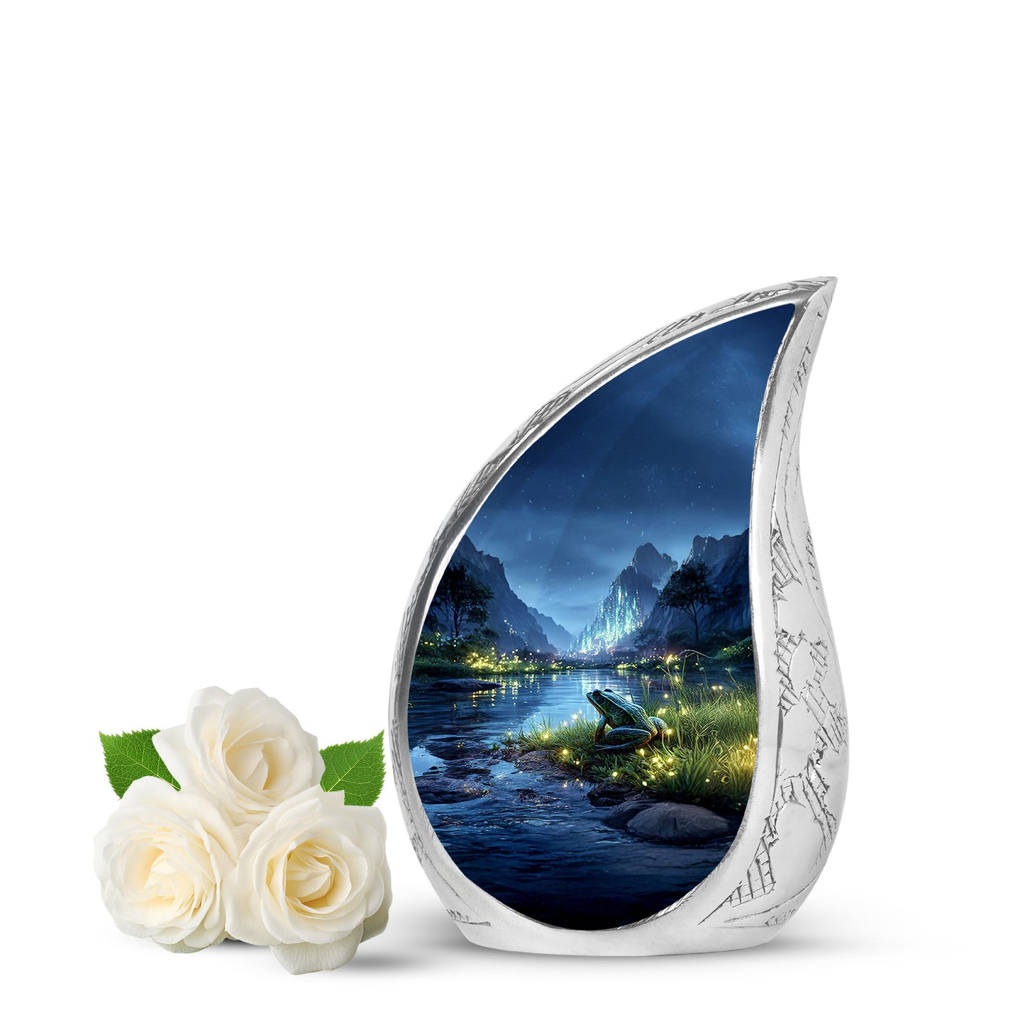 Personalized Blue Frog Cremation Urns for Ashes - Captivating 10-inch - Yatskia