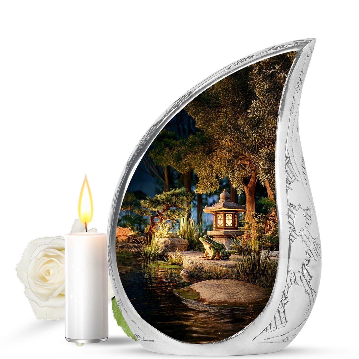 Radiant Frog Memorial Cremation Urns - Gold 10-inch, 200 cu in - Yatskia