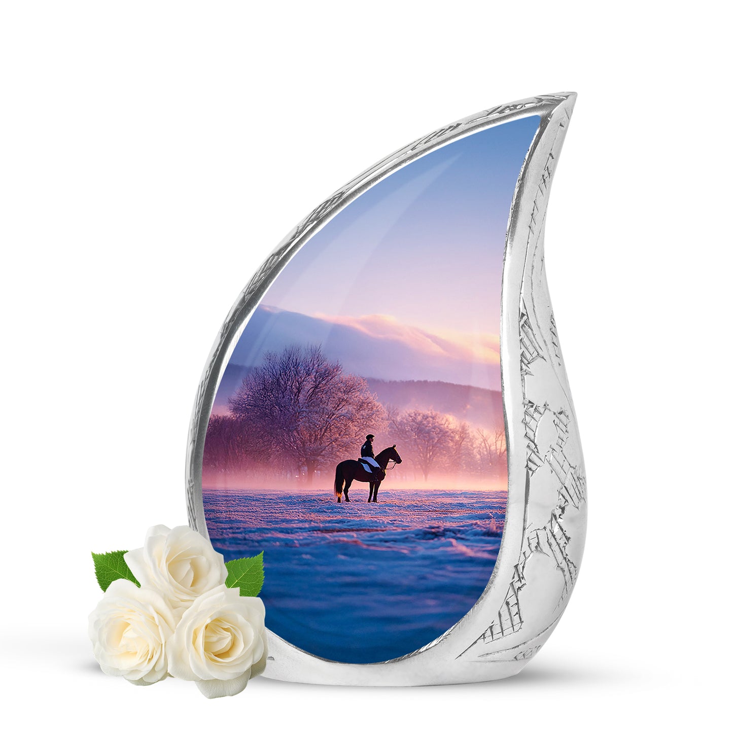 Everlasting Purple Horse Polo Celebration Urn for Human Ashes - 10-inch, 200 cu in - Yatskia