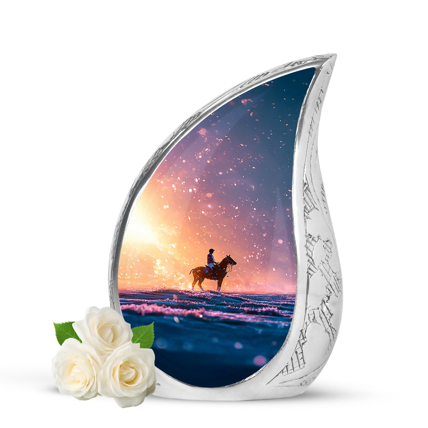 Red Horse Polo Cremation Urns - Enduring Passage 10-inch, 200 cu in - Yatskia