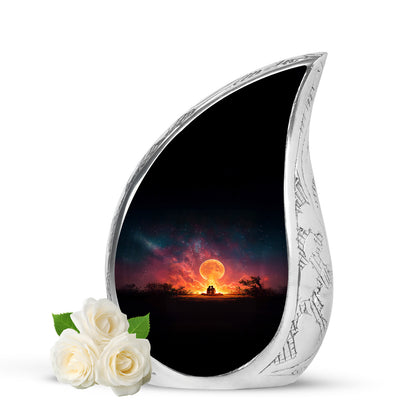 Black Breathtaking Campfire Memorial Urn for Ashes - 10-inch, 200 cu in - Yatskia