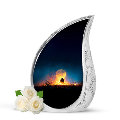 Blue Beloved Campfire Cremation Urns for Human Ashes - 10-inch, 200 cu in - Yatskia