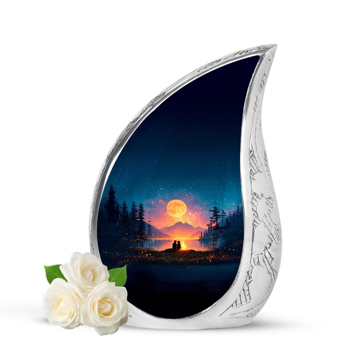 Hallowed Campfire Cremation Urns for Human Ashes - Blue 10-inch - Yatskia