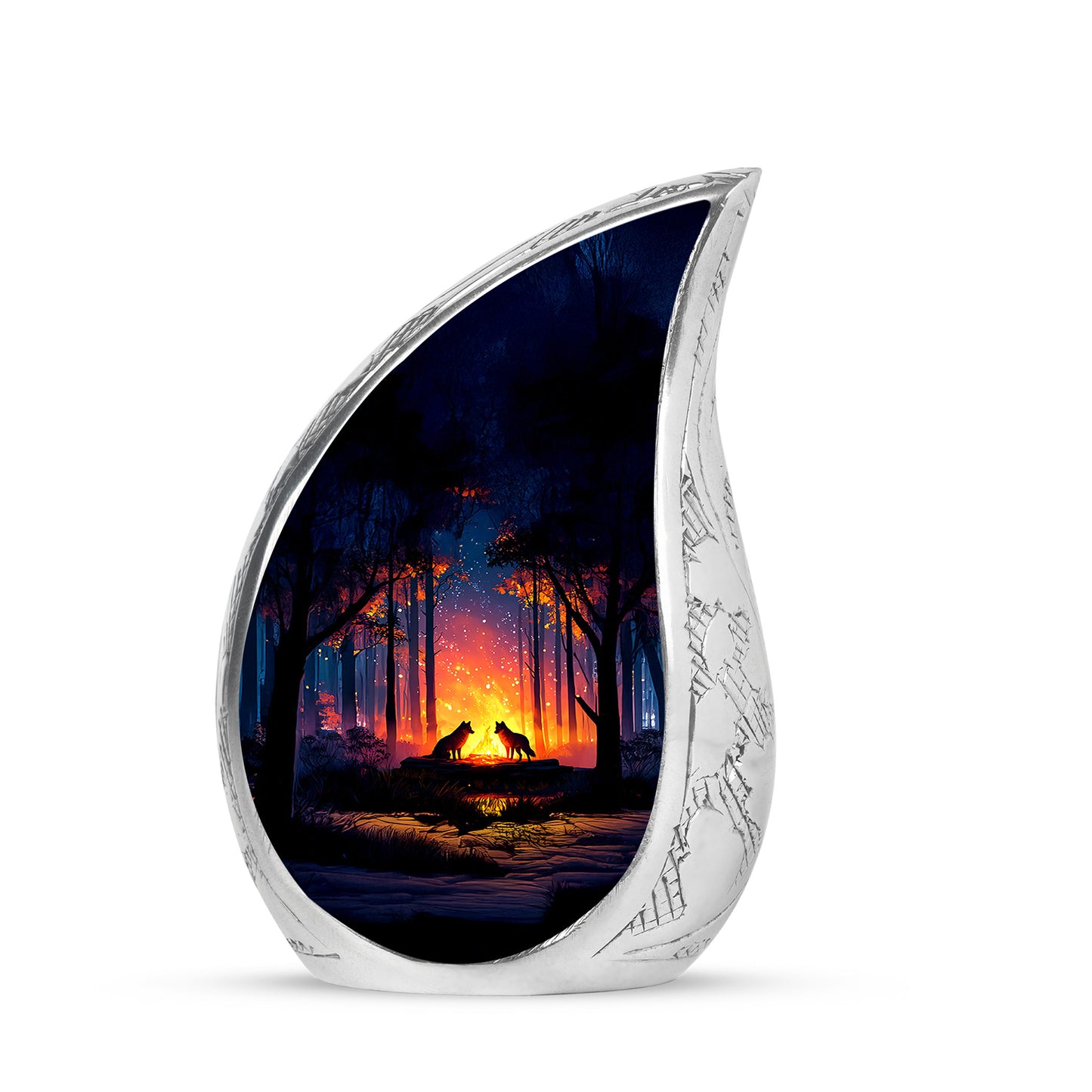 Blue Campfire Cremation Urns - Opulent Legacy 10-inch, 200 cu in - Yatskia