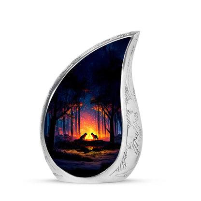 Blue Campfire Cremation Urns - Opulent Legacy 10-inch, 200 cu in - Yatskia