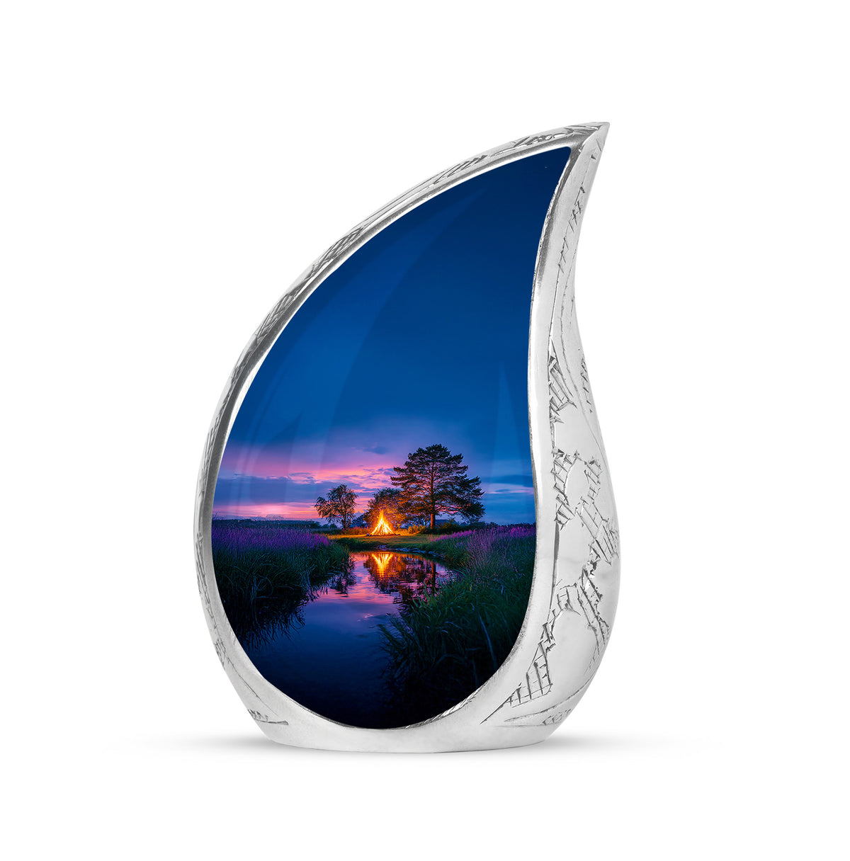 Personalized Magnificent Campfire Cremation Urns - Blue - Yatskia