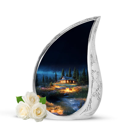 Harmonious Halloween Cremation Urns for Human Ashes - Blue 10-inch - Yatskia