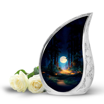 Personalized Blue Halloween Cremation Urns for Ashes - Transcendent 10-inch - Yatskia