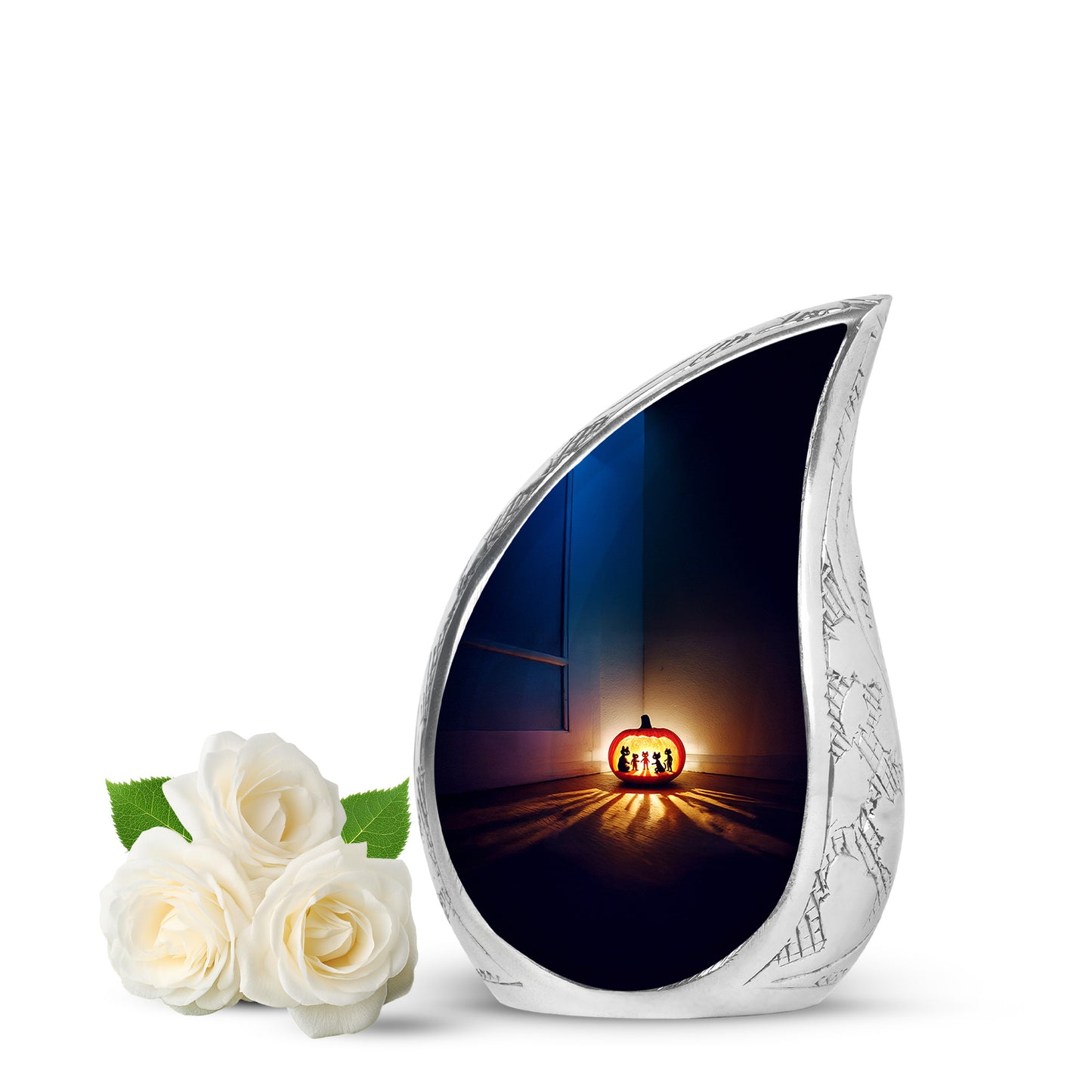 Illustrious Halloween Memorial Cremation Urns - Blue 10-inch, 200 cu in - Yatskia