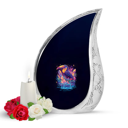 Sublime Hornbill Cremation Urns for Human Ashes - Blue 10-inch - Yatskia