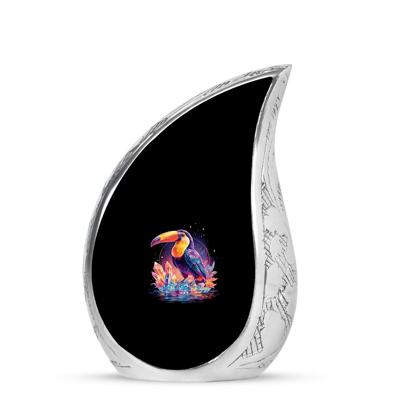 Personalized Seraphic Hornbill Cremation Urns - Black 10-inch, 200 cu in - Yatskia