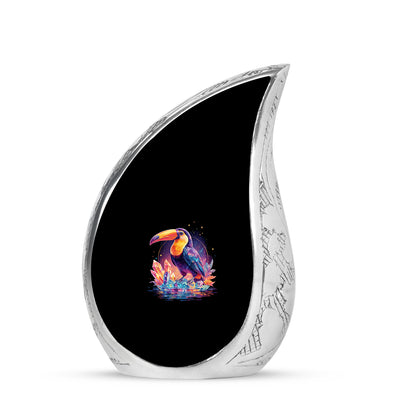 Personalized Seraphic Hornbill Cremation Urns - Black 10-inch, 200 cu in - Yatskia