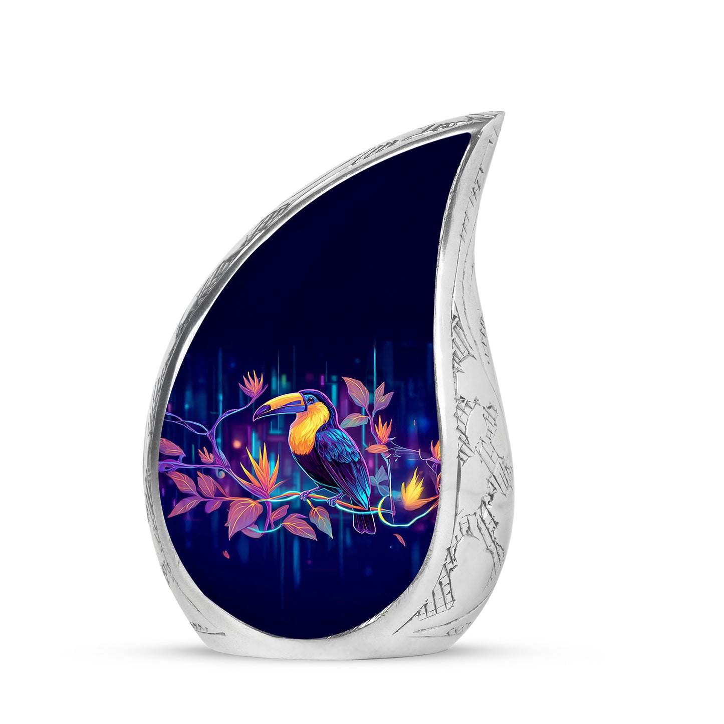 Personalized Blue Hornbill Cremation Urns for Ashes - Transcendent 10-inch - Yatskia