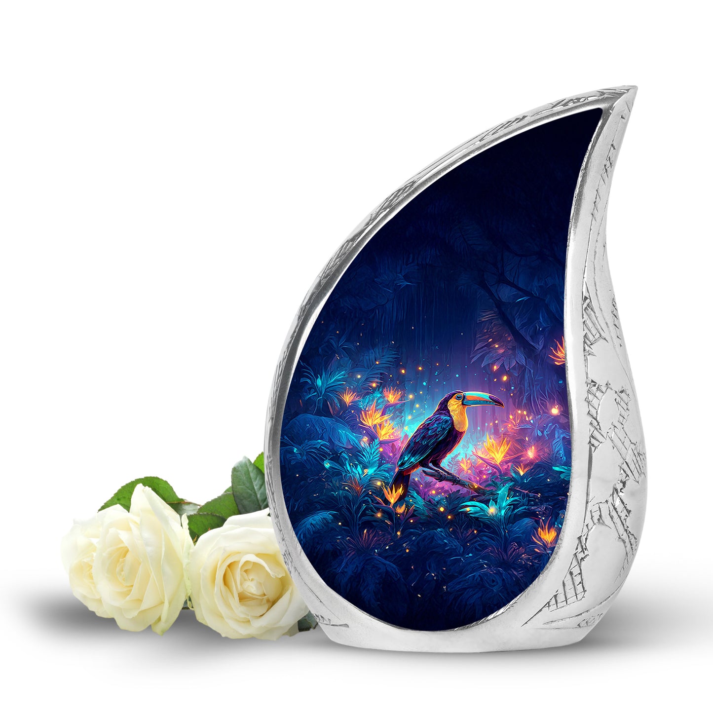 Blue Hornbill Cremation Urns - Enduring Keepsake 10-inch, 200 cu in - Yatskia