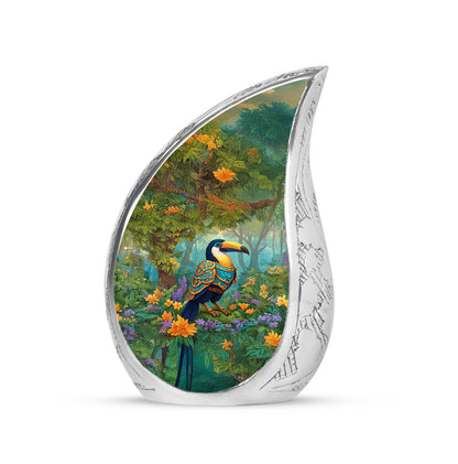 Ethereal Hornbill Memorial Cremation Urns - Yellow 10-inch, 200 cu in - Yatskia
