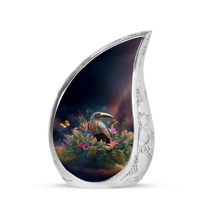Black Hornbill Cremation Urns - Opulent Resting Place 10-inch, 200 cu in - Yatskia