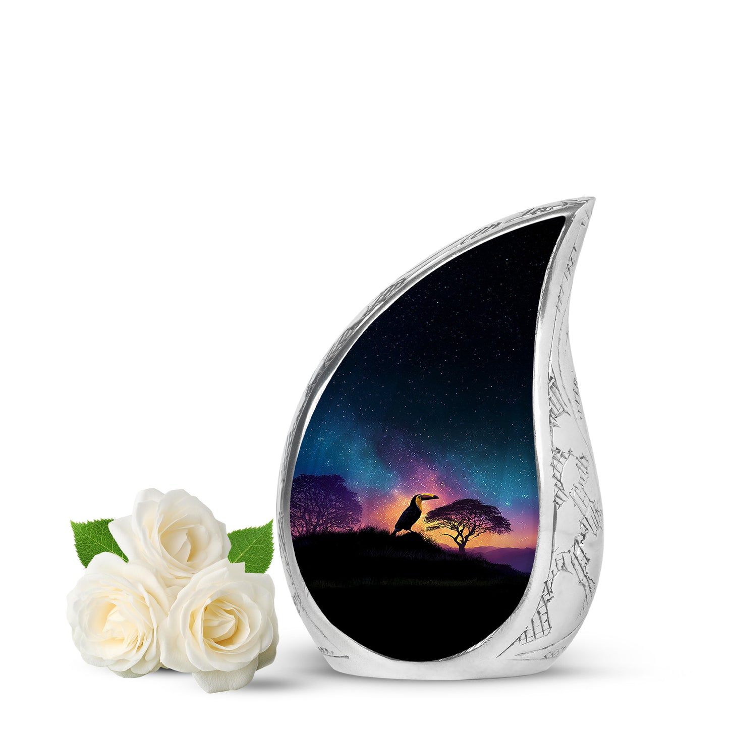 Personalized Blue Hornbill Cremation Urns for Ashes - Enchanting 10-inch - Yatskia