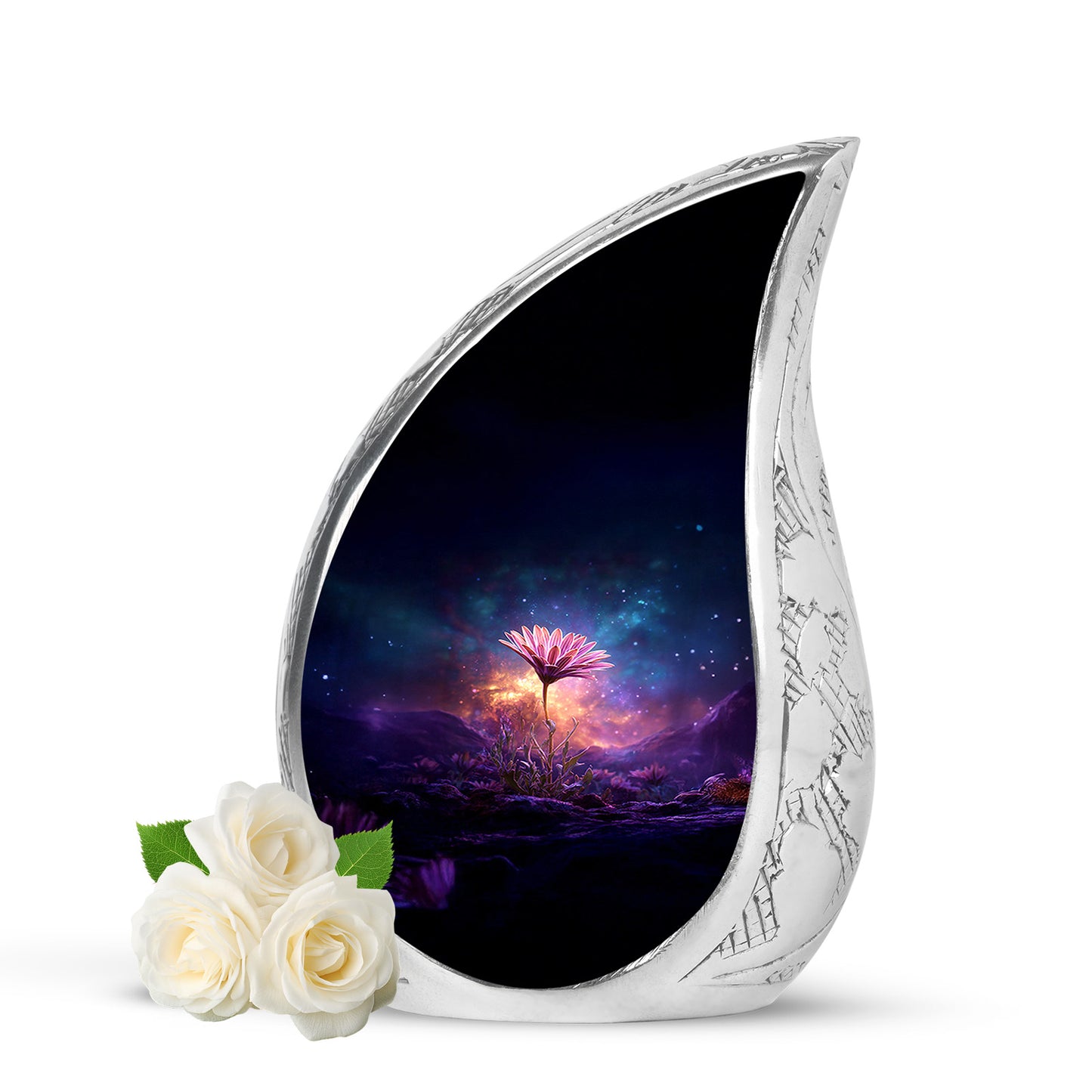 Remarkable Daisy Memorial Cremation Urns - Blue 10-inch, 200 cu in - Yatskia