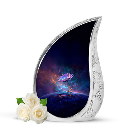 Hallowed Daisy Cremation Urns for Human Ashes - Blue 10-inch - Yatskia