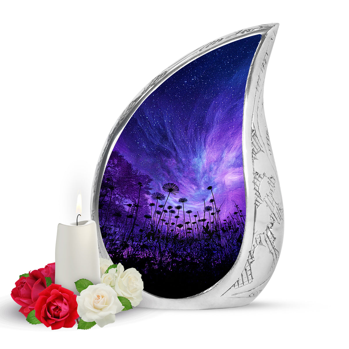 Blue Treasured Daisy Cremation Urns for Human Ashes - Yatskia