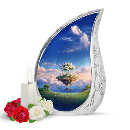 Personalized Refined Daisy Cremation Urns - Blue - Yatskia