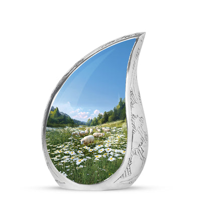 Blue Sacred Daisy Cremation Urns for Human Ashes - Yatskia