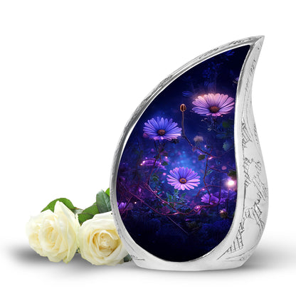 Personalized Seraphic Daisy Cremation Urns - Blue - Yatskia