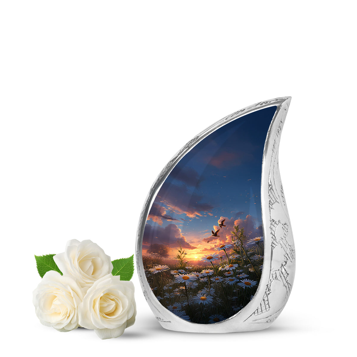 Personalized Blue Daisy Cremation Urns for Ashes - Enchanting - Yatskia