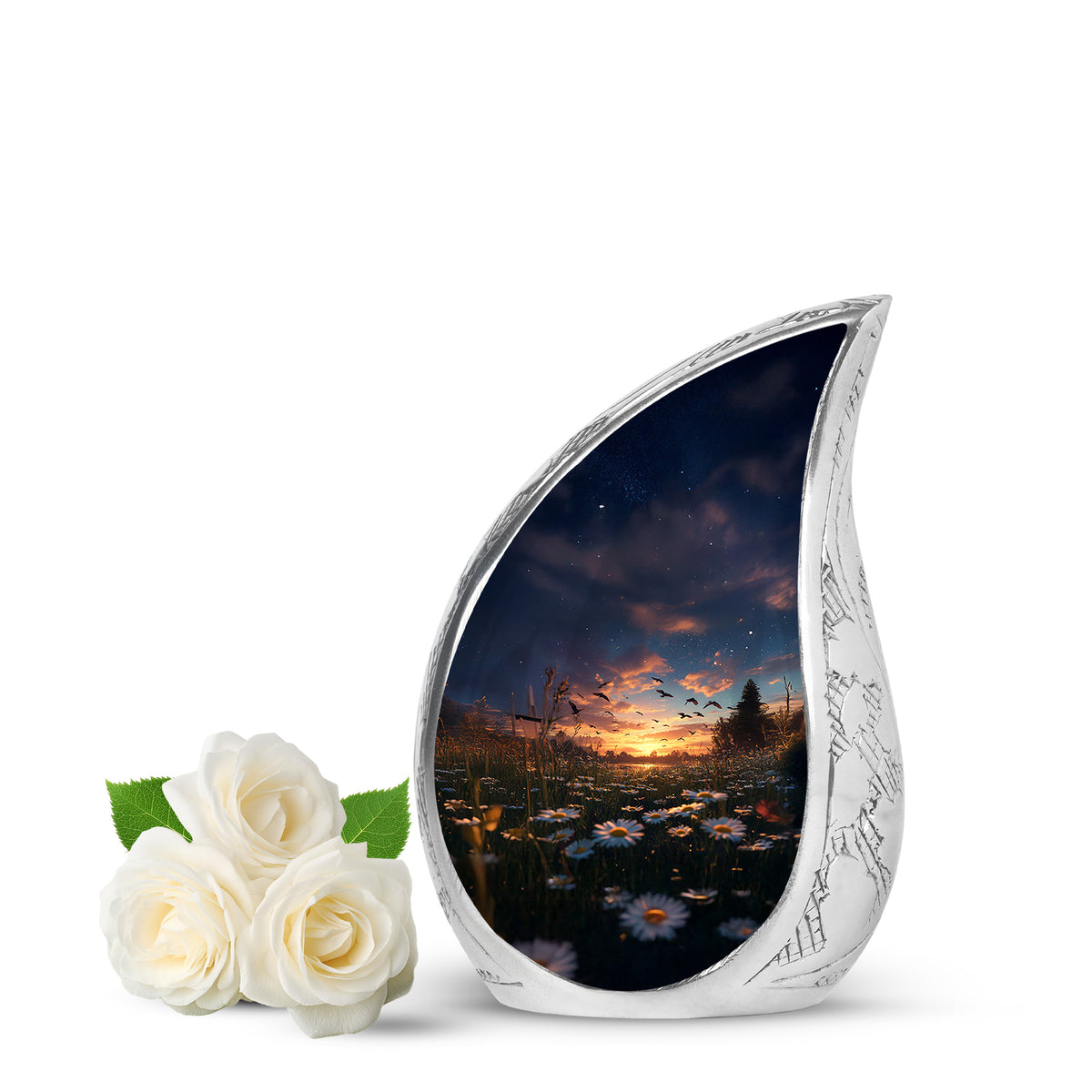 Timeless Blue Daisy Cremation Urn for Ashes - Yatskia