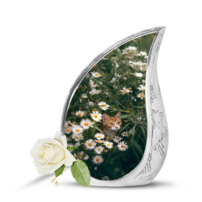 Lustrous Daisy Cremation Urns for Human Ashes - Green 10-inch - Yatskia