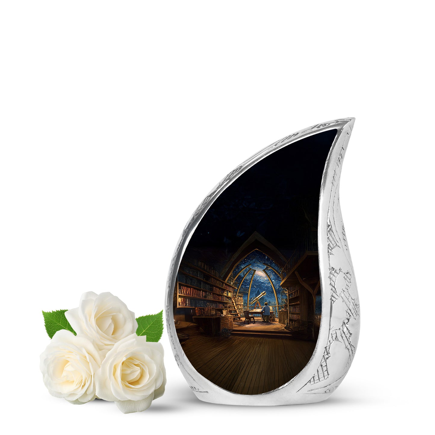 Personalized Black Heavenly Angel Cremation Urns for Human Ashes - 10-inch, 200 cu in - Yatskia