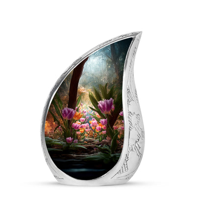 Personalized Garden Tulip Cremation Urns - Eminent Gold 10-inch, 200 cu in - Yatskia