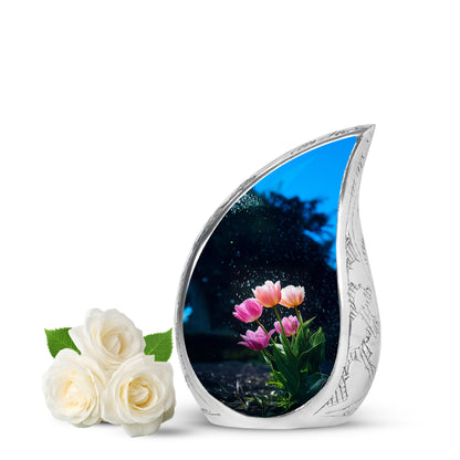 Remarkable Garden Tulip Memorial Cremation Urns - Blue 10-inch, 200 cu in - Yatskia