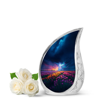 Harmonious Garden Tulip Cremation Urns for Human Ashes - Blue 10-inch - Yatskia
