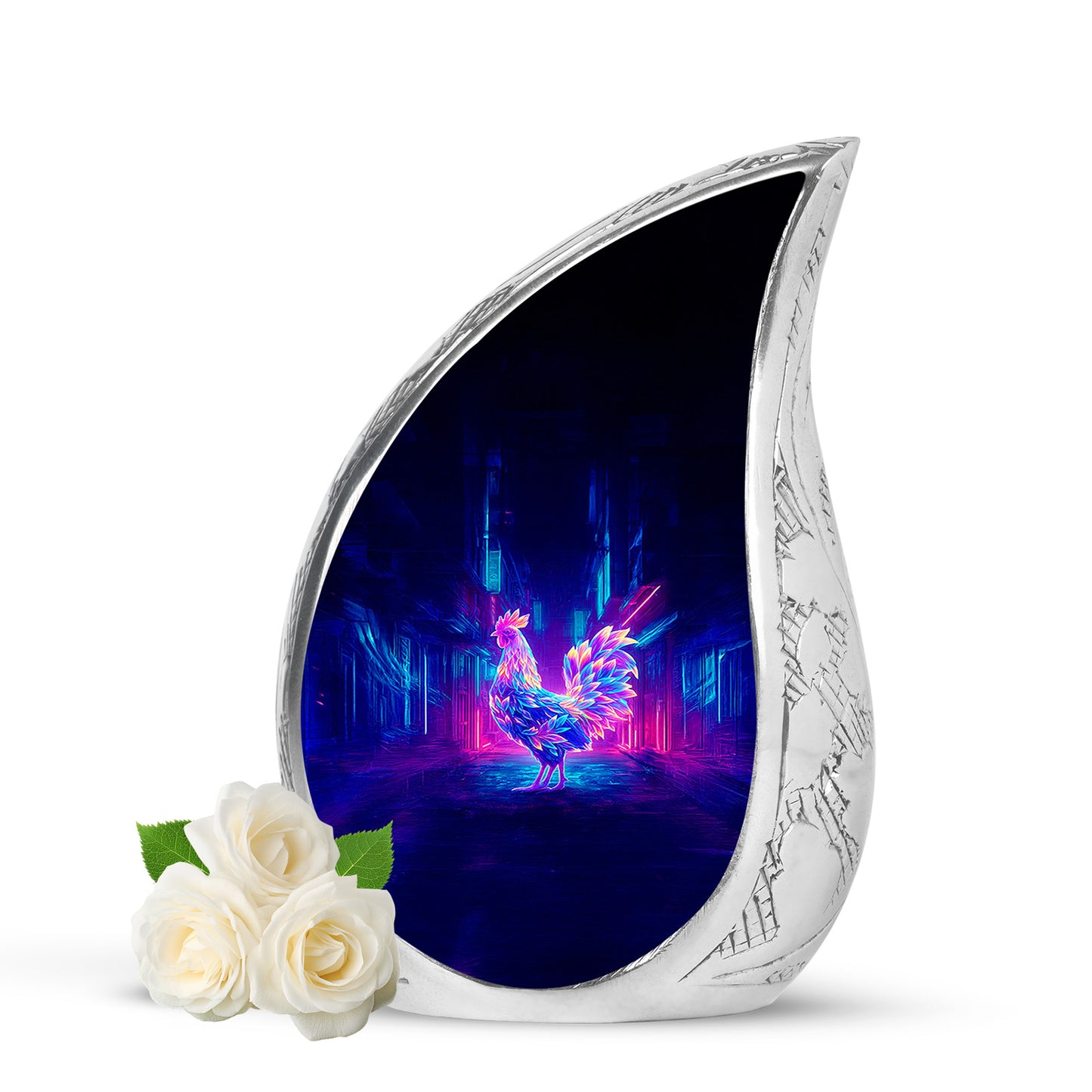 Illustrious Hen Memorial Cremation Urns - Blue 10-inch, 200 cu in - Yatskia