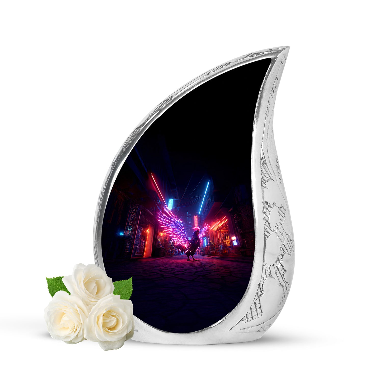 Personalized Magnificent Hen Cremation Urns - Blue 10-inch, 200 cu in - Yatskia