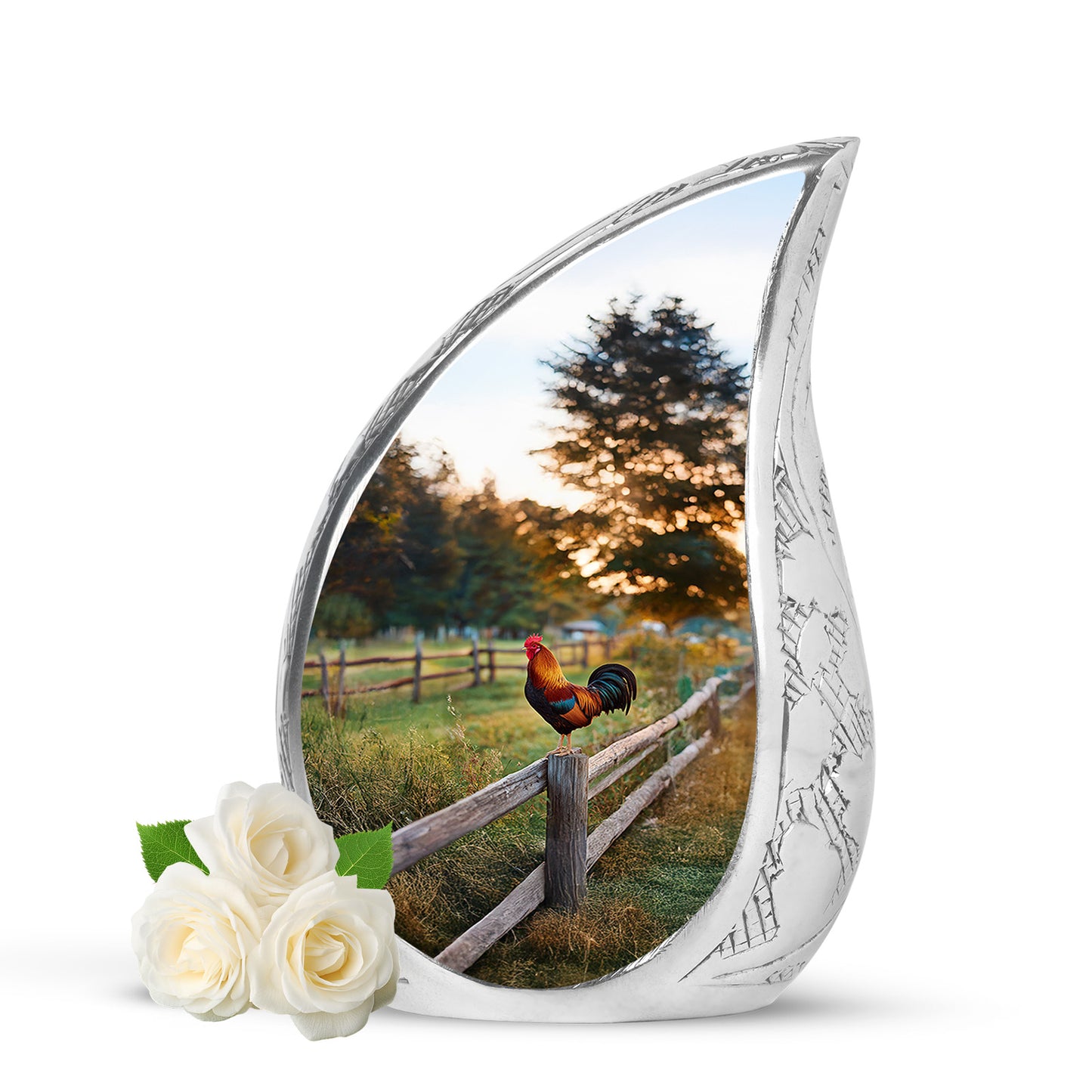 Gold Exquisite Hen Memorial Urn for Ashes - 10-inch, 200 cu in - Yatskia