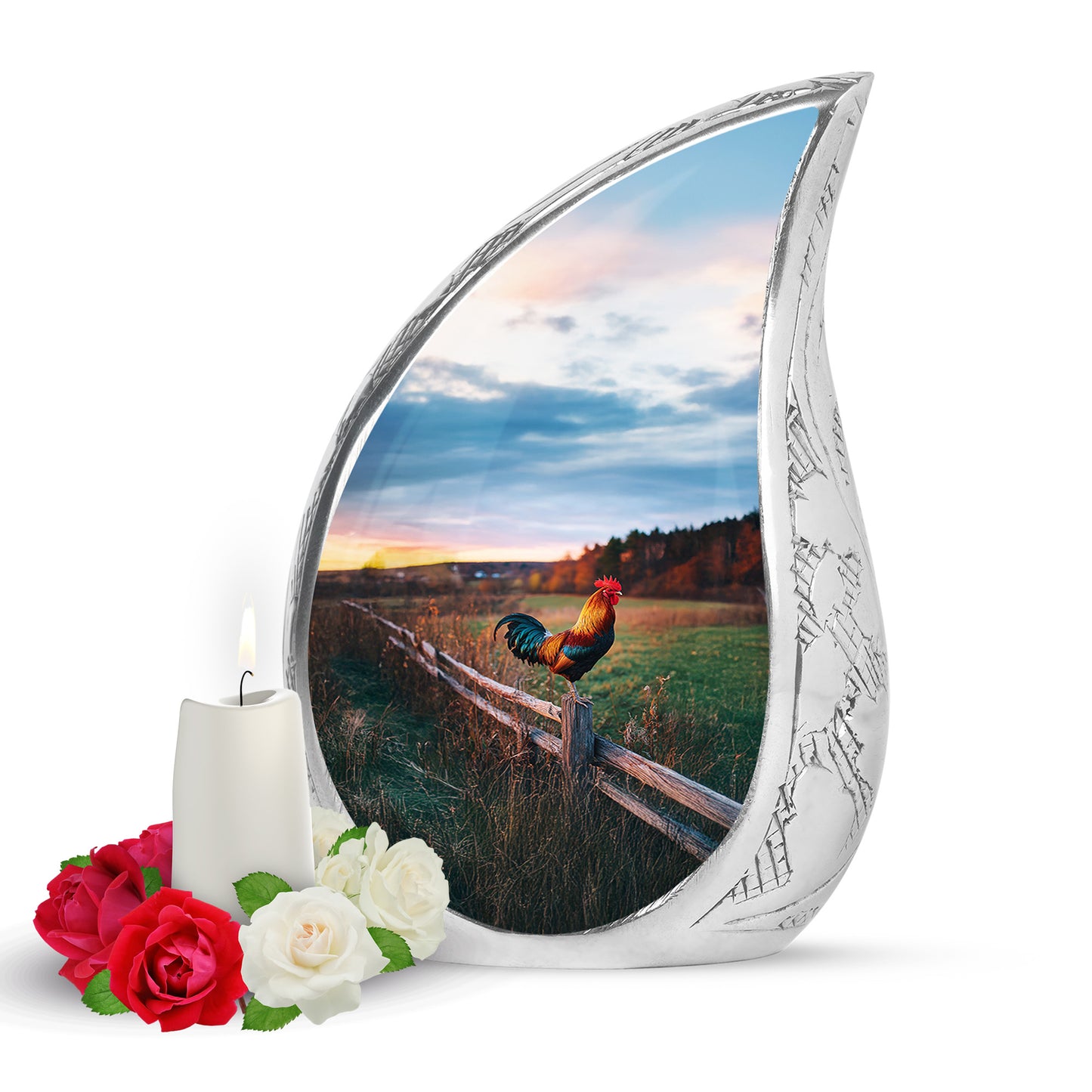 Remarkable Hen Memorial Cremation Urns - Blue 10-inch, 200 cu in - Yatskia